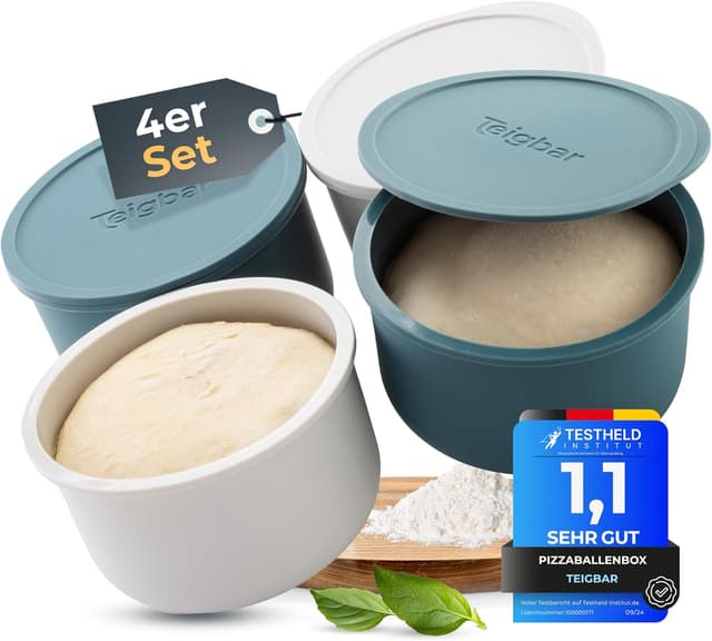 Pizzaballenbox mit Deckel 4er Set