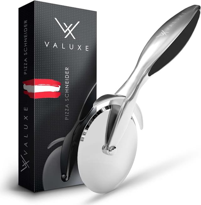 VALUXE® [Das Original] Pizzaschneider - Premium Pizzaroller aus Edelstahl