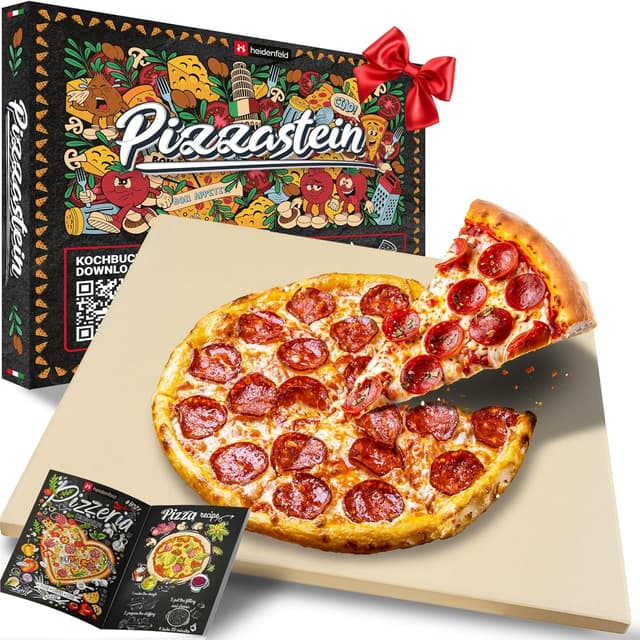 Heidenfeld Pizzastein | Pizza Stein für Backofen und Grill